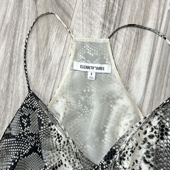 Elizabeth and James Silk Tank Top Animal Print with Tassels Size S Snake Print - Picture 2 of 5